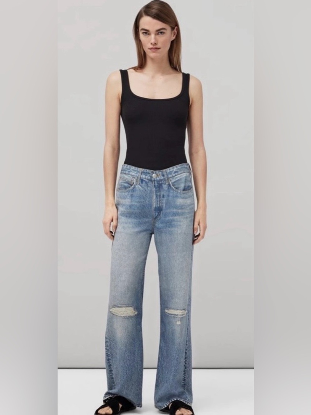 Rag & Bone Classic Wide-Leg Distressed Women's Jeans Miramar
